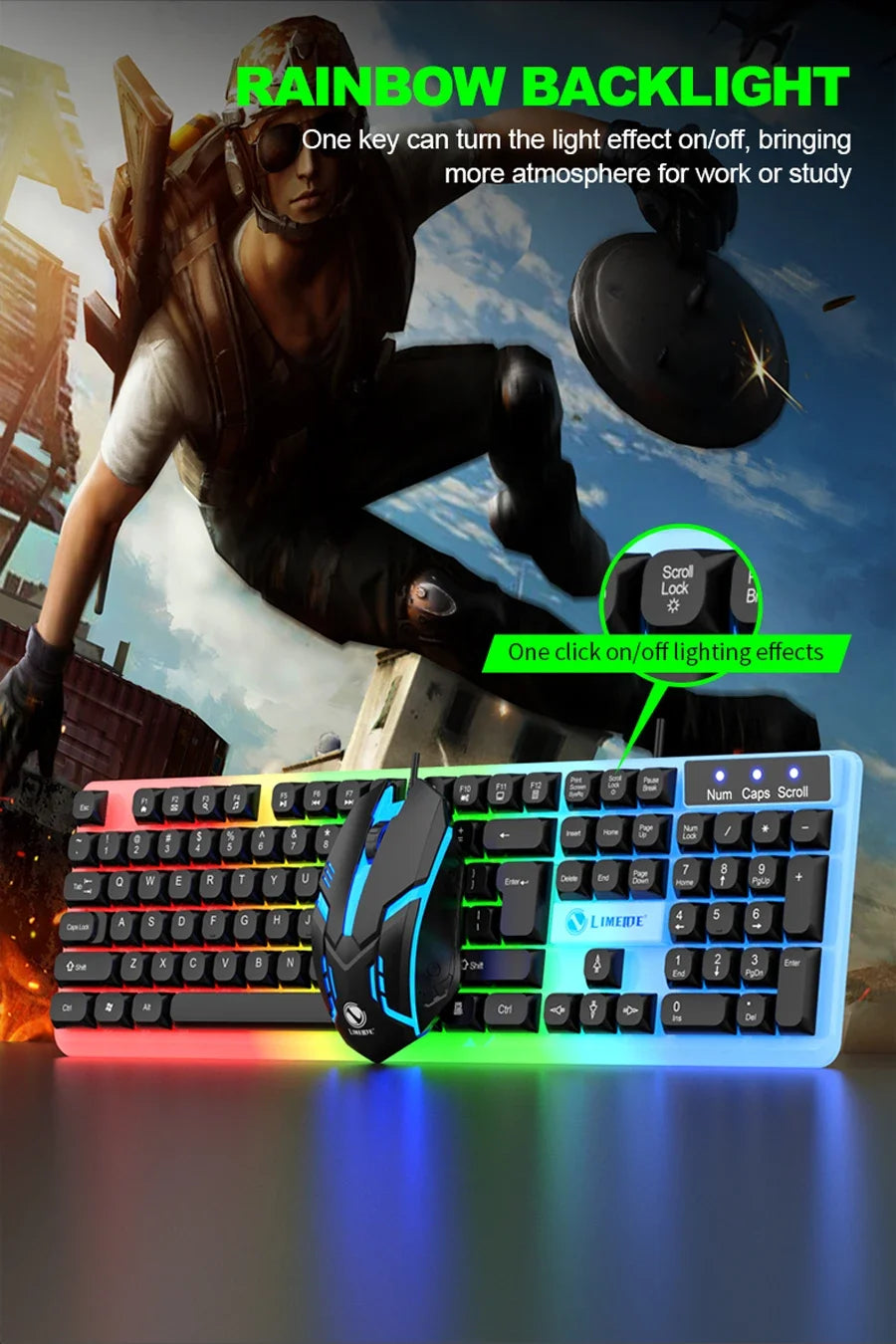 Rainbow Gaming Backlight Gamer Set
