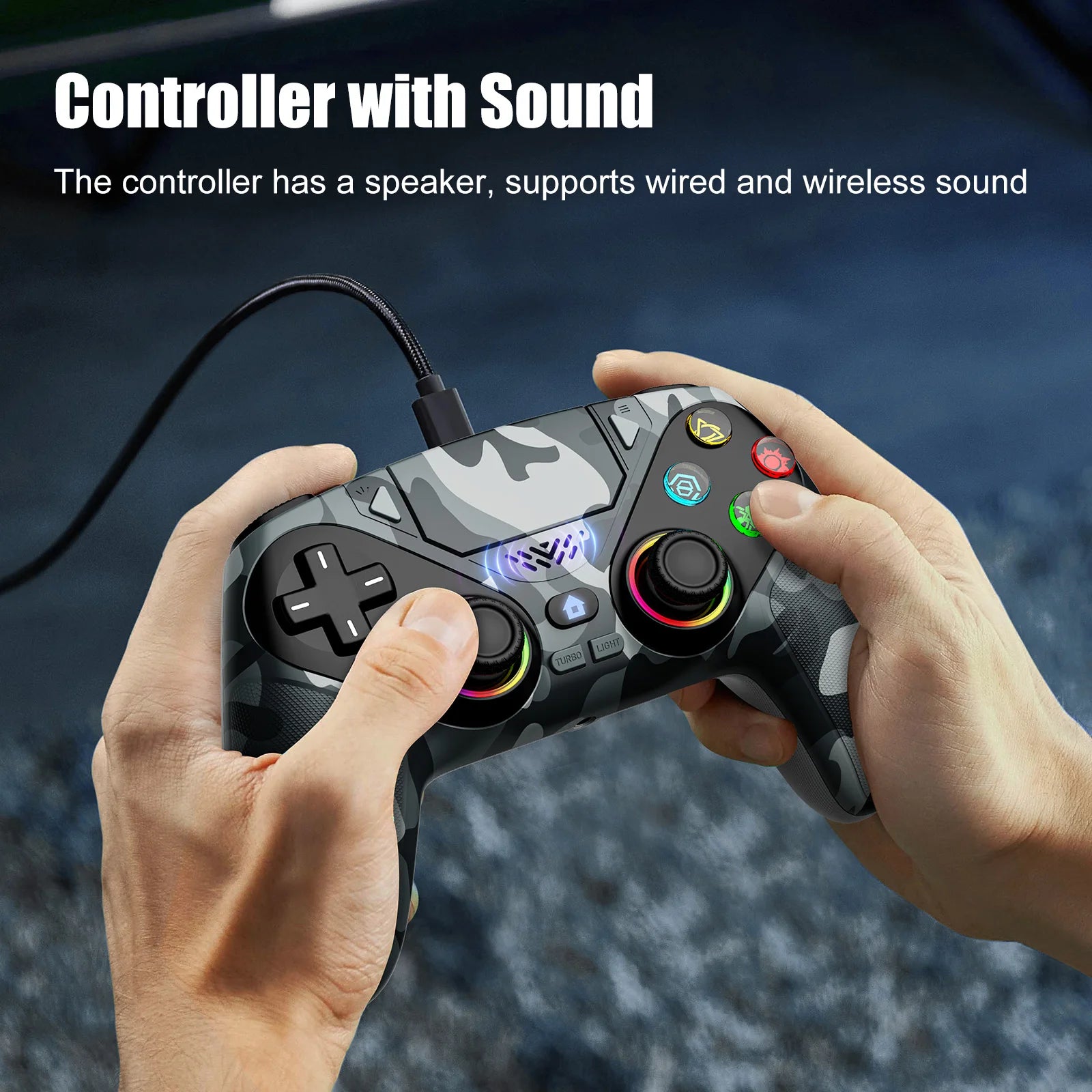 RGB Light Wireless Controller for PS5