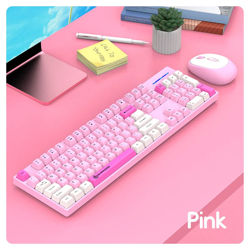 Retro Wireless Keyboard and Mouse Combo Set