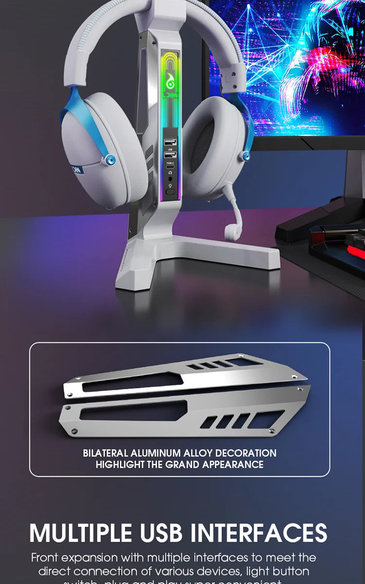 Gaming Headphone Holder with USB Hub