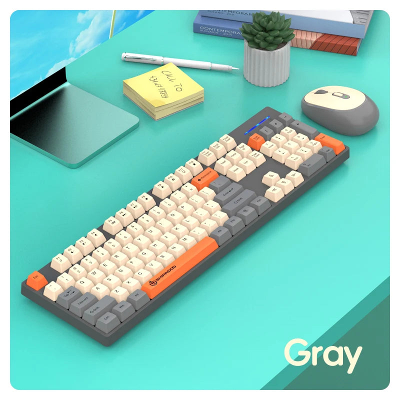 Retro Wireless Keyboard and Mouse Combo Set