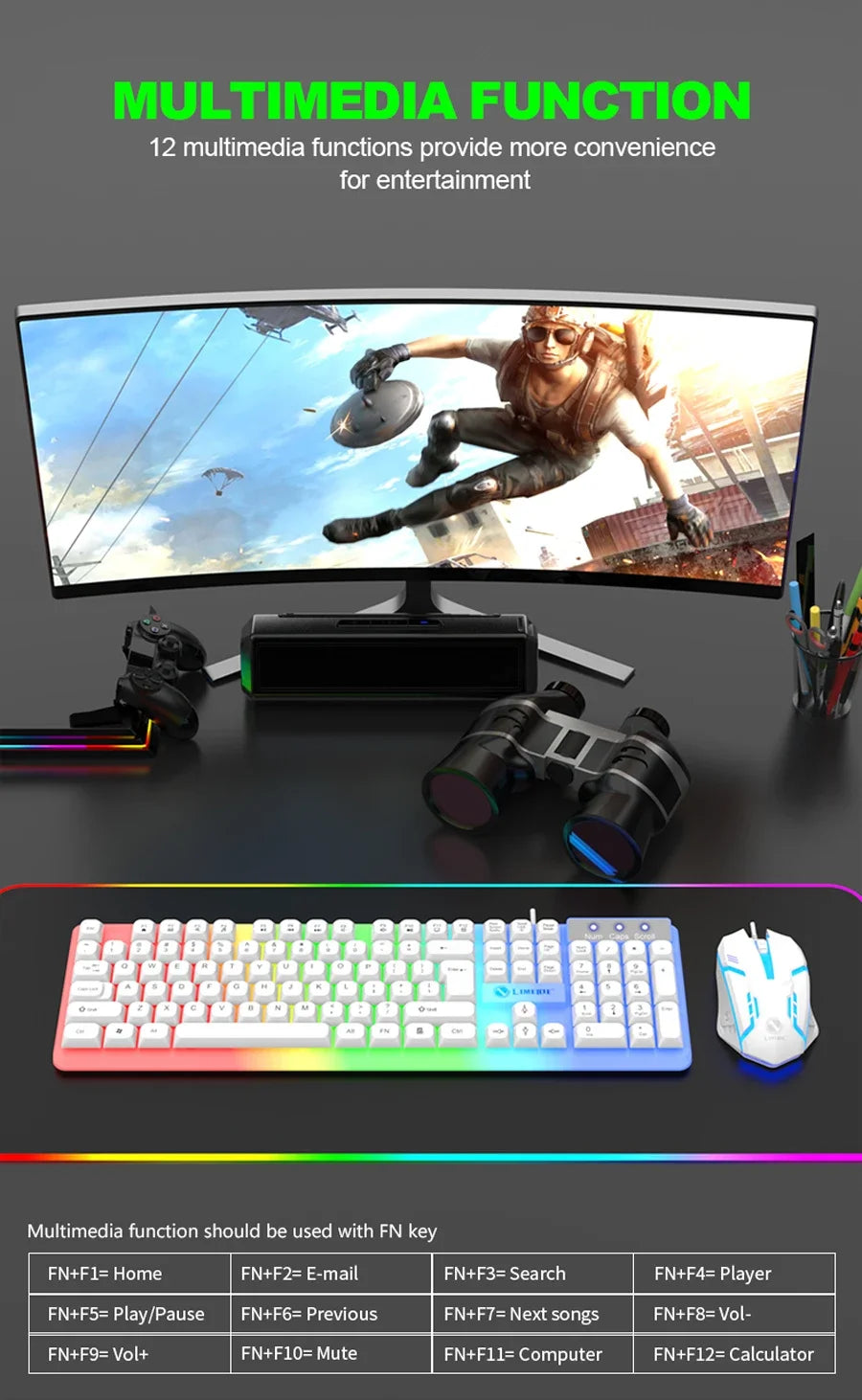 Rainbow Gaming Backlight Gamer Set