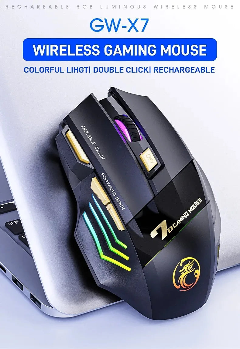 Dual Mode Rechargeable Bluetooth LED Mouse
